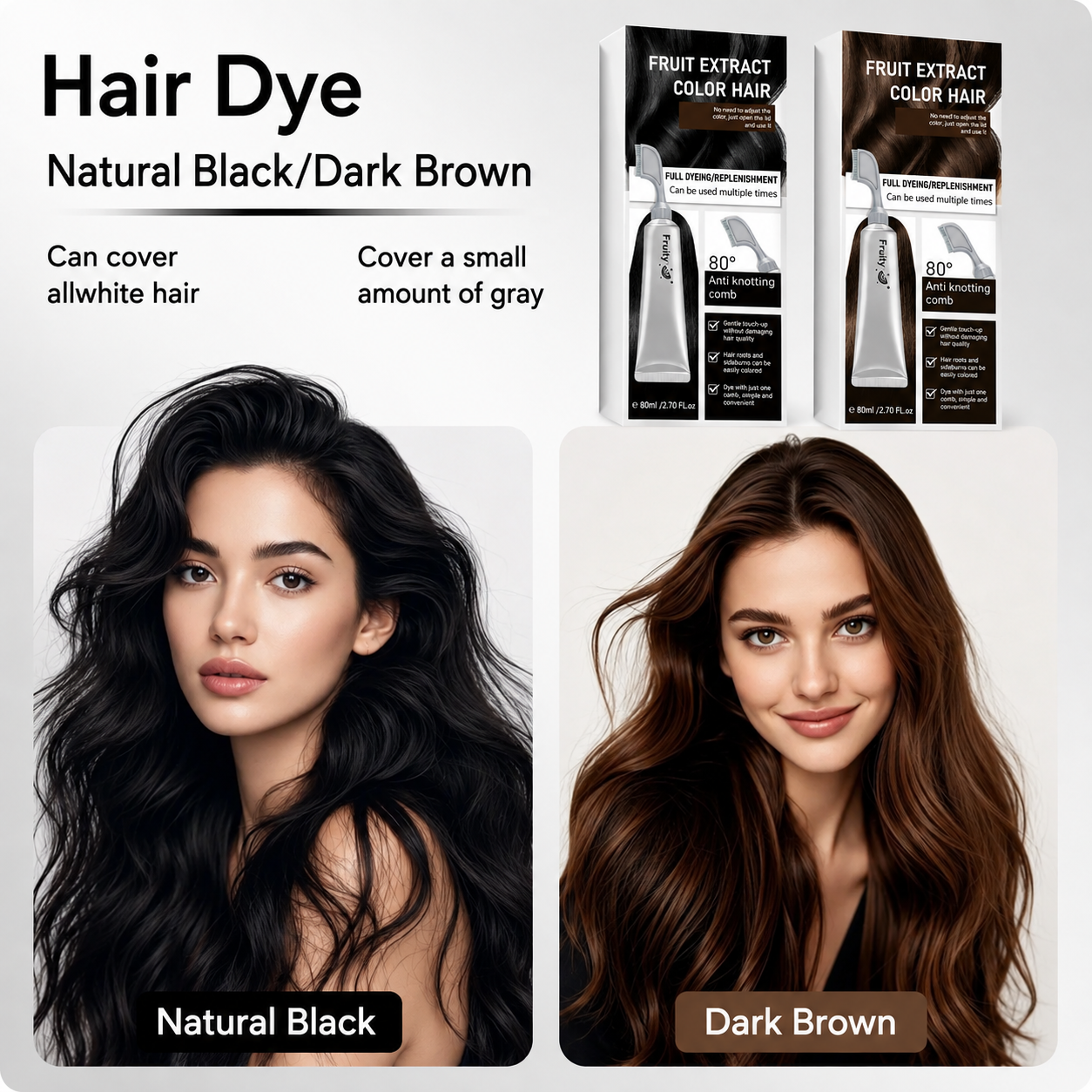 Natural Hair Dye Comb - Easy Gray Coverage at Home