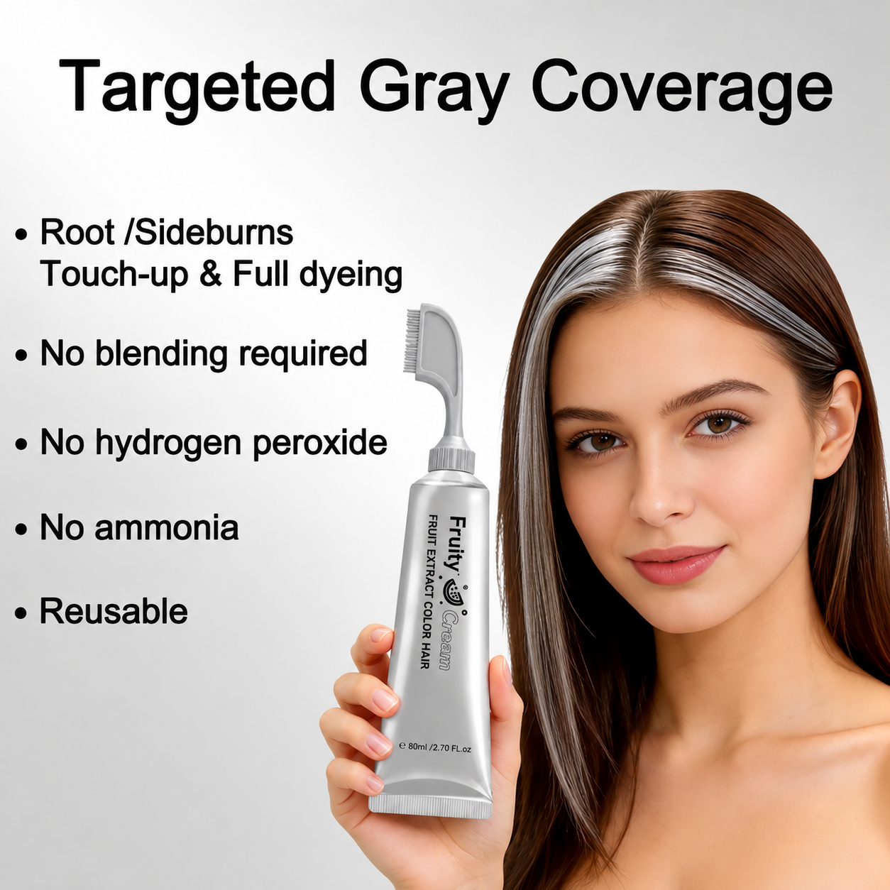 Natural Hair Dye Comb - Easy Gray Coverage at Home