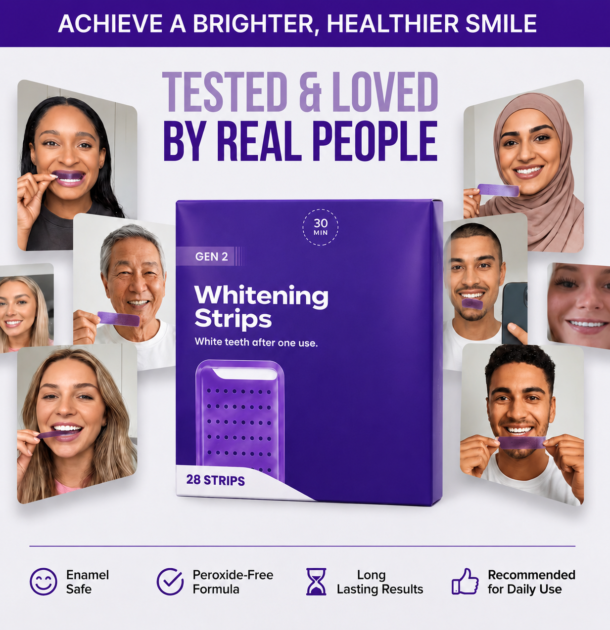 🔥HOT SALE🔥 Purple Teeth Whitening Strips