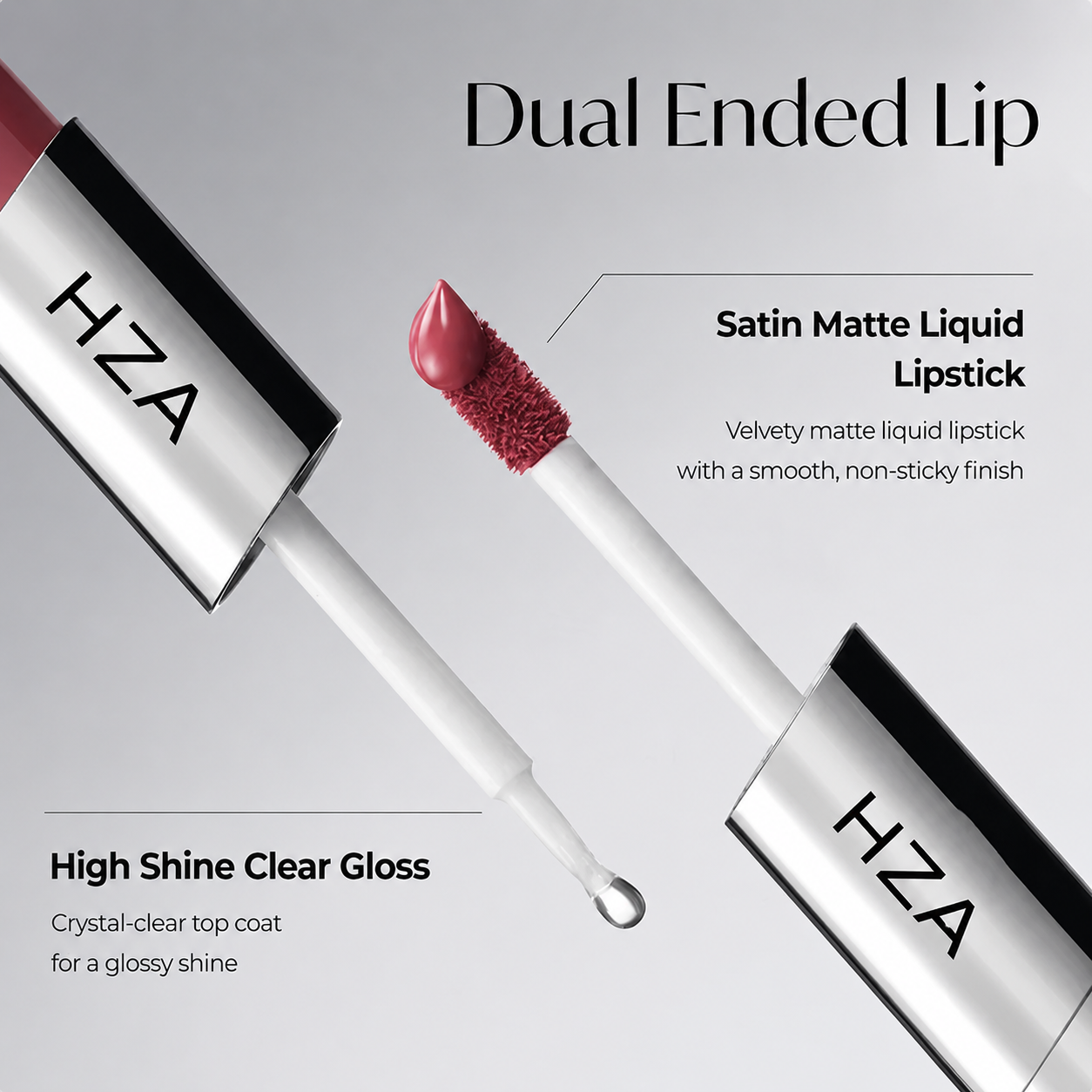 ✨Twin Lip — Dual-Ended Liquid Lipstick with Velvet Matte Color and Glossy Shine